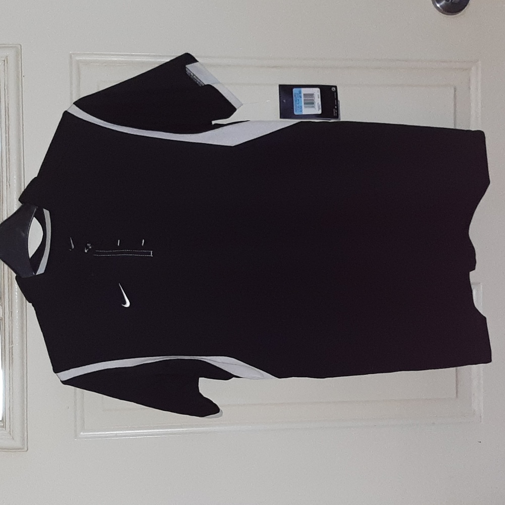 Nike | 2010 Women's Polyester Polo Blk/White Dri-Fit Sz Medium NWT